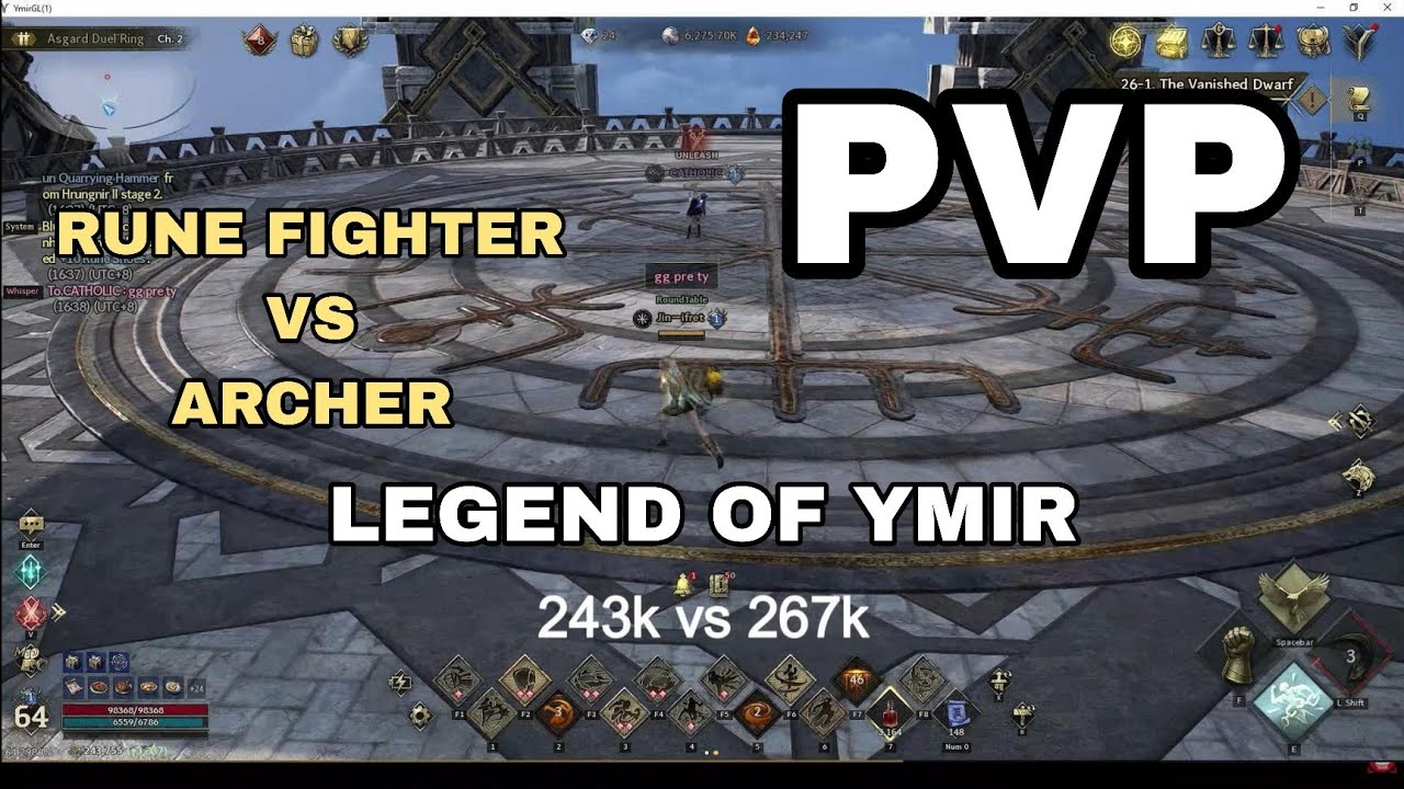 243k (RF) vs 267k (ARCHER) PVP l Legend of Ymir - YouTube