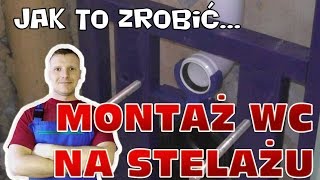 Montaż stelaża podtynkowego WC z miską podwieszaną i zabudowa z karton gipsu