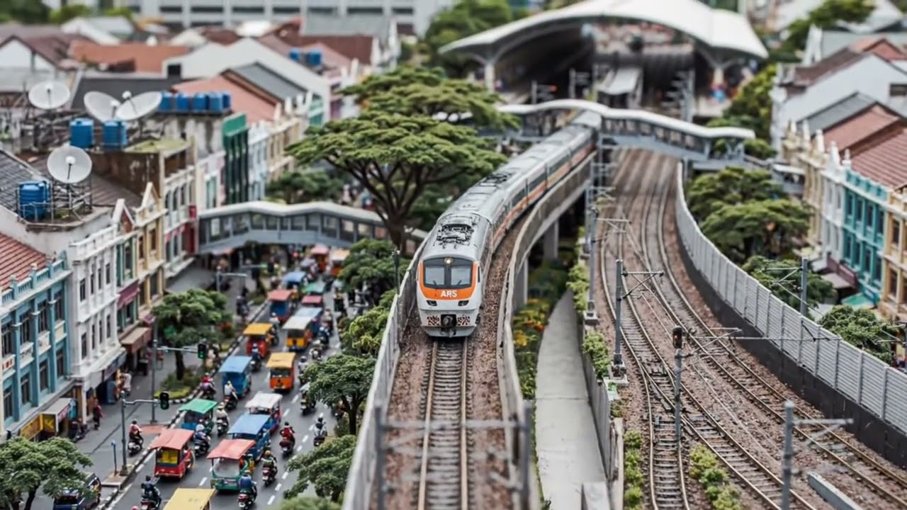 WOW KEREN KERETA INI MELEWATI DESA DAN PERKOTAAN