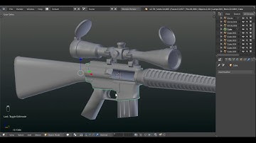 Marine Scout Sniper Rifle modeling in Blender ;  Part 4 ; Request