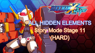 Rockman X Dive | Story Mode Stage 11 (Hard) | All Hidden Element Location