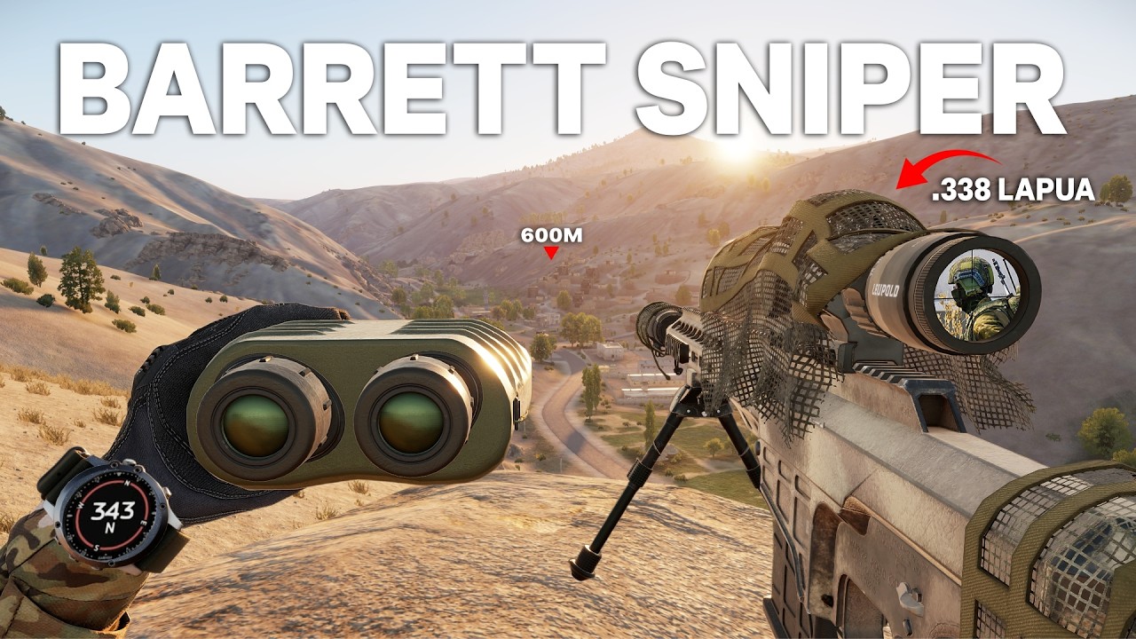 Realistic Sniping With the NEW Barrett SNIPER RIFLE! - ARMA Reforger