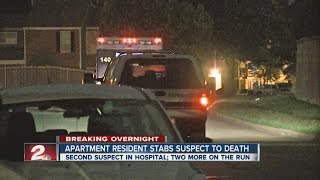 Break-in suspect stabbed to death by south Tulsa apartment resident; one more hurt as two flee