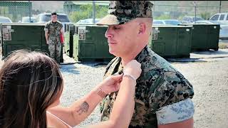 Proud moment as a Marine is promoted to Master Gunnery Sergeant for dedication and leadership.”