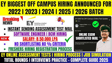 Finally EY Biggest Mass Hiring Announced | Off-Campus Drive | 2026 | 2025 | 2024 | 2023 | 2022 Batch