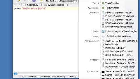 How to contact with Macintosh Using Text Wrangler to Develop Python Programs