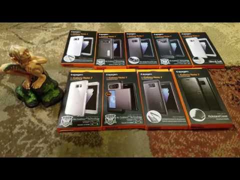 Galaxy Note 7 Spigen 9 Different Cases Unboxing and Giveaway!