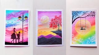 3 Easy Painting Ideas for Beginners || Gouache Painting Ideas || Easy Paintings