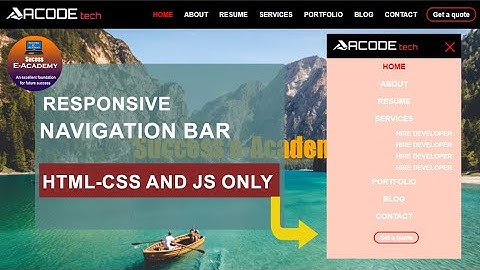 Responsive Dropdown Navigation Menu Using Pure HTML and CSS | Animated Dropdown Navbar Part - 2