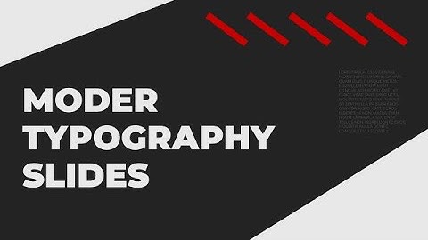 Modern Typography Slides After Effects Templates