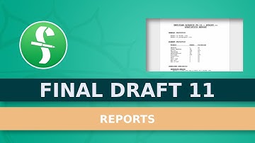 Export Script Reports With Final Draft 11