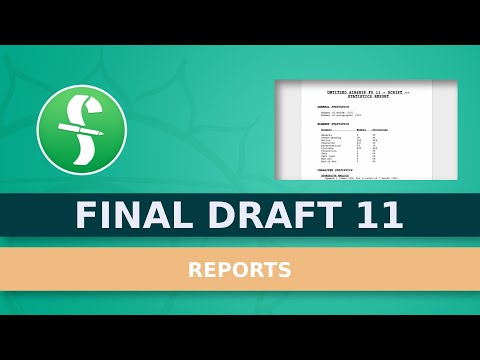 Export Script Reports With Final Draft 11