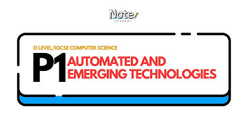 O Level/IGCSE CS | Chapter 6 - Automated and Emerging Technologies