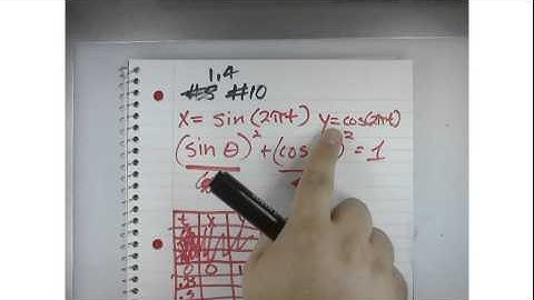 AP Calculus 1.4 - Parametric Equations - HW #10