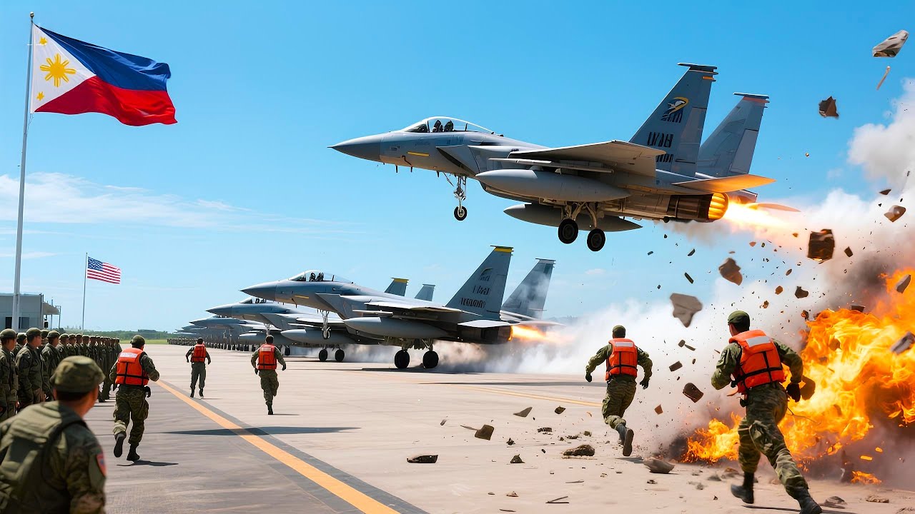 Philippines Stunned! US F -15 Fighter Jet Blasts Off at Full Speed