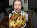 Yummy Spicy Food Mukbang 😋 Eating Fried Pork With Spicy Boiled Chicken and Green Vegetables #asmr