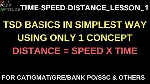 TSD_LESSSON 1_TIME, SPEED AND DISTANCE BASIC CONCEPTS AND QUESTIONS FOR CAT/GMAT/GRE/BANK PO/SSC