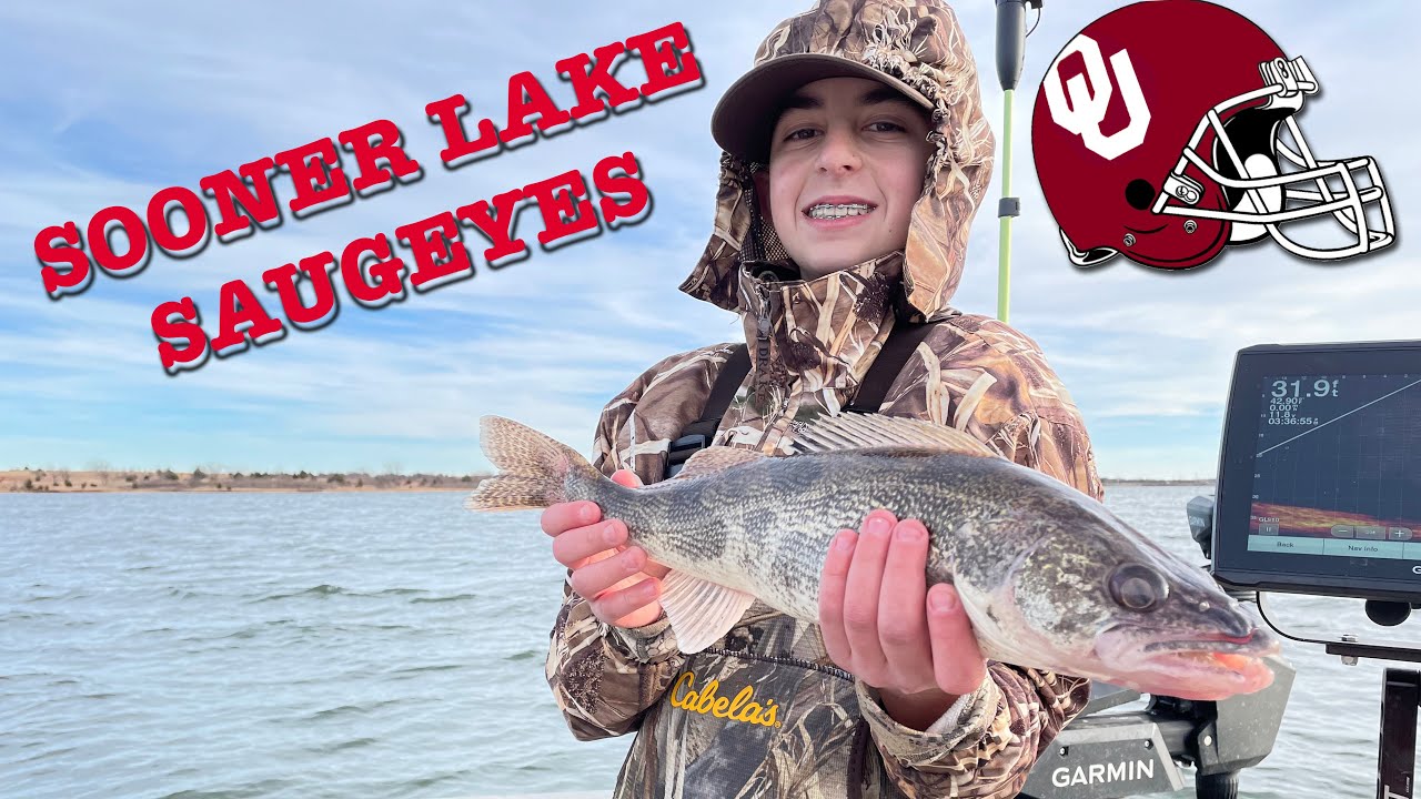Sooner Lake Saugeyes. Fishing For Oklahoma Saugeyes With Garmin Livescope.