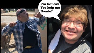 Suburban man asks a cholo for directions