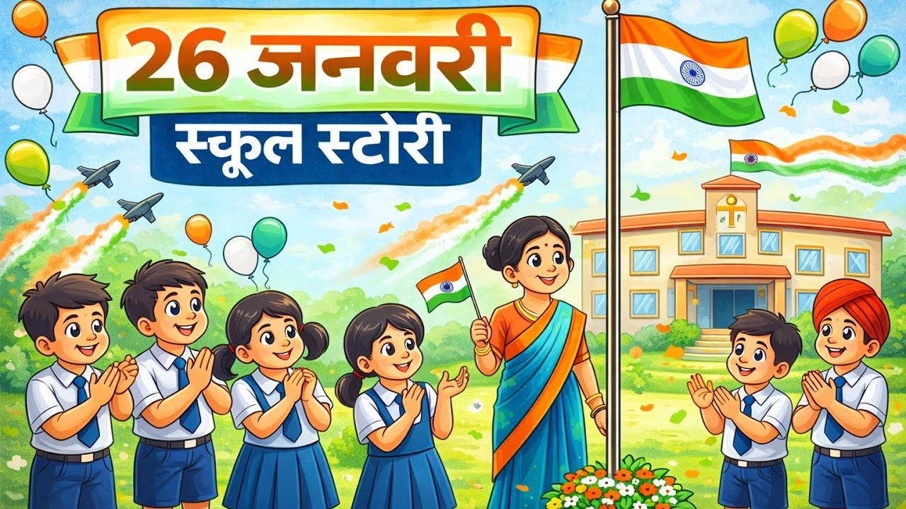 26 जनवरी की देशभक्ति कहानी 🇮🇳 | Hindi Cartoon | School Story for Kids 