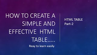#htmltabletamil HTML Tutorial ||Html Table Part 2