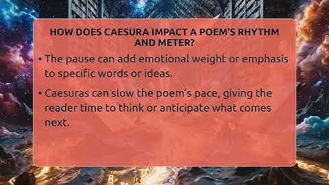 How Does Caesura Impact A Poem