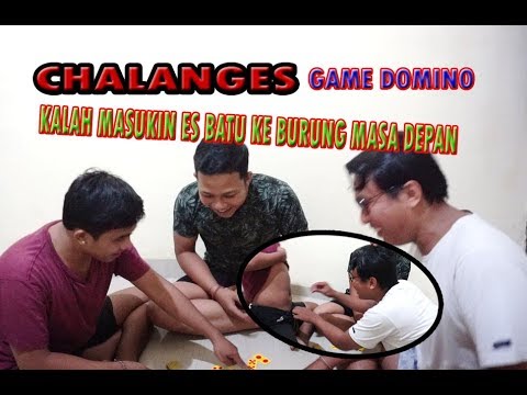 Chalenges game domino |Yang Kalah Masukin ES Batu ke BURUNG masa DEPAN| parah yg kisut jadi kembang