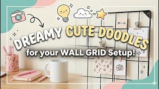 Transform Your Room! 😱 Creating Cute Doodles for Wall Grid Setup! ✨ #RoomDecorIdeas #CuteDoodles