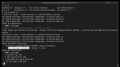 driftctl short demo - Filtering the outputs