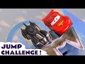 Cars Lightning McQueen Hot Wheels Jump Challenge with Batman and funny Funlings Cars TT4U