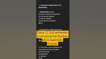 Class 12 EVS 3rd Semester MCQ Questions | Most Important 2025 Suggestion | 100% Exam Sure