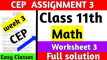📘📕 11th class Math CEP worksheet number 1 full solution | CEP worksheet first Math solution #pseb
