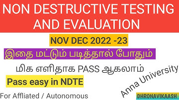 PASS EASY IN NDTE | R2017 | ME8097 | Non Destructive Testing and Evaluation | AU | Dhronavikaash