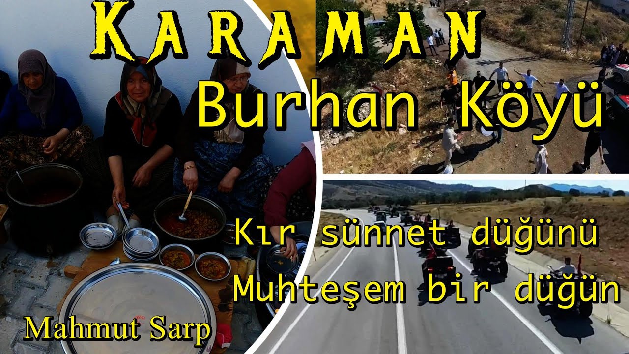 Karaman. Burhan Köyü Kır Sünnet Düğünü. Mahmut Sarp. Konya Karaman kaşık oyunu. Atv konvoyu.