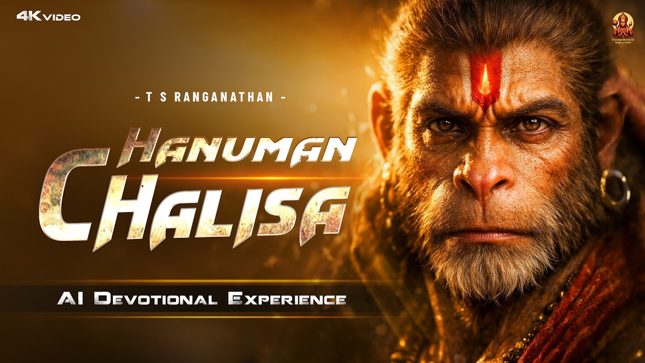 HANUMAN CHALISA with LYRICS | SOOTHING HANUMAN MANTRA CHANTING | SUCCESS, GROWTH & PROTECTION - 4K