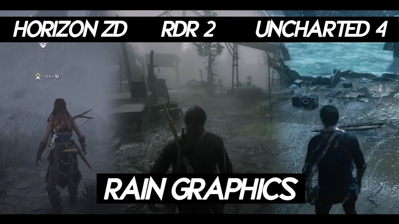 Red dead Redemption 2 "RAIN GRAPHICS " VS Uncharted 4 VS Horizon Zero Dawn