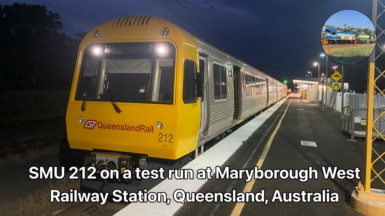 Queensland Rail SMU 212 on a test run at Maryborough West Railway