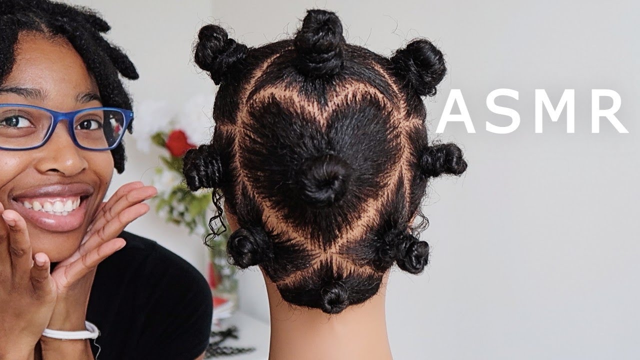 ASMR | Bantu Knots ♡ on Type 4 Natural Hair w/ Baby Hairs