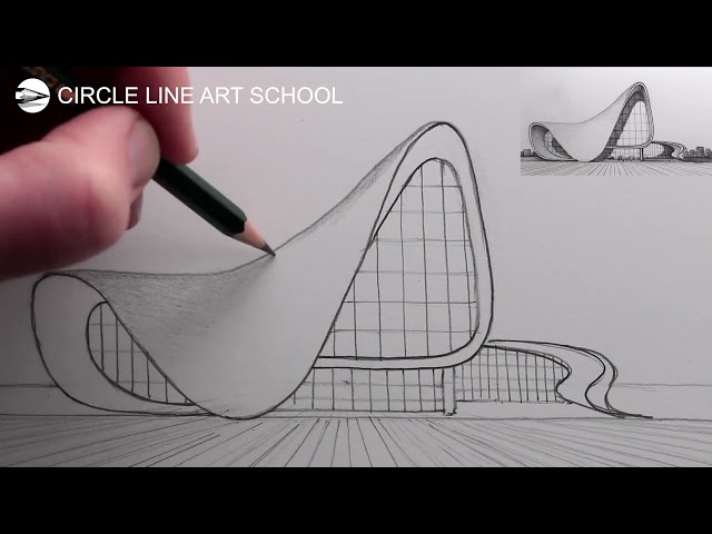 How to Draw Architecture: Narrated Pencil Drawing: The Heydar Aliyev Centre class=