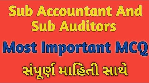 Sub Accountant And Sub Auditors /Most Important MCQ / Exam Realeted 2021