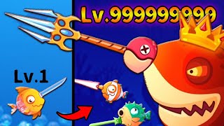 巨大な剣が頭についた魚が敵を串刺しにして1位を目指すゲームやってみた | スマホゲーム Fish.io フィッシュ イオ screenshot 4