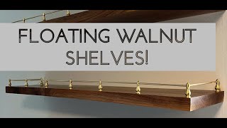 Floating Solid Walnut Shelves in 60 seconds!