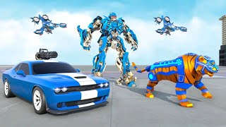 Robot Berubah Jadi Mobil Balap Dan Macan | Tiger Transform Robot Car Game screenshot 2