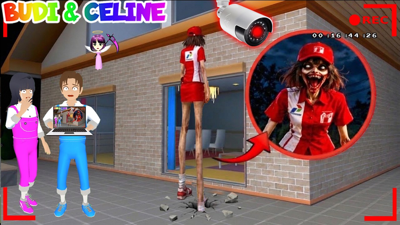 Yuta Mio Panik CCTV Merekam HANTU MBAK SPBU KAKI PANJANG Di Belakang Rumah 😱|Sakura School Simulator