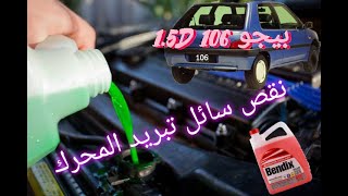 مشكل نقص سائل التبريد في محرك سيارة PEUGEOT 106 / CITREON SAXO محرك 1.5D