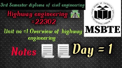 Highway engineering =22302 unit no =1 overview of highway engineering|3rd semester civil engineering