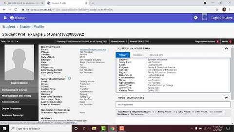 Banner 9: How to view your Student Profile