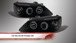 05-08 Pontiac G6 2 4 Door CCFL Halo LED Projector Headlights