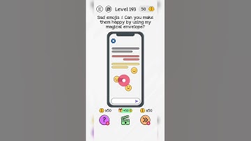 #Shorts Brain Dom Game Challenge 2022 | level 193 | Sed emojis :(can you make them happy by using my
