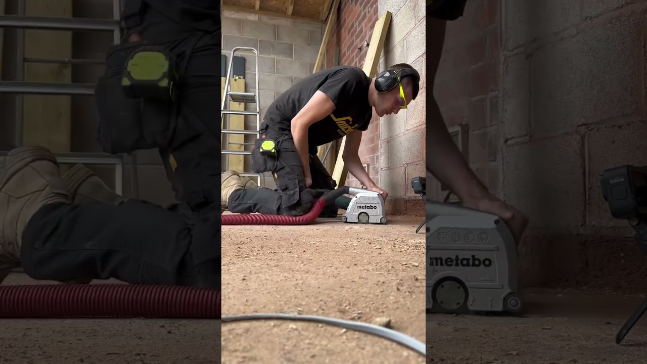 Wall chasing the kitchen Floor for Island power 